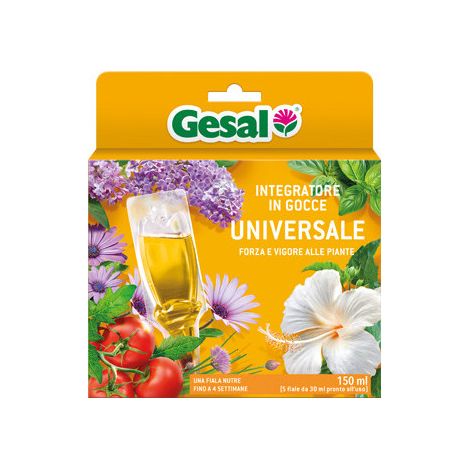 Nutriente universal en gotas – 5 ampollas de 30ml – GESAL – Nutrición completa para plantas en maceta