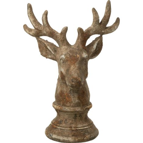 Tête de Cerf en Résine "Chalet" 33cm Taupe
