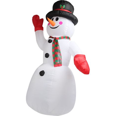 Bonhomme de neige gonflable de 2,4 m de haut pour Noël - Décoration extérieure pour cour ou jardin - Prise britannique 220 V (1/5)
