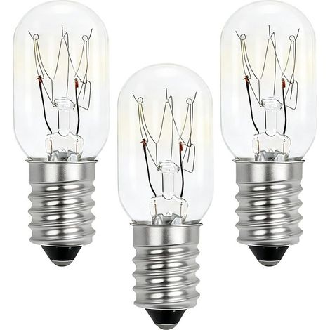 Lot de 3 Ampoule Frigo E14 15W Blanc Chaud, 2700K Ampoule Lampe de Sel Dimmable AC 230V T20 Lampes de Frigo 70 Lm Ampoule Hotte Aspirante pour Refrigerateur Machine à Coudre Micro-ondes (1/5)