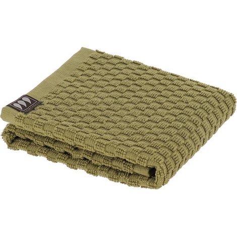 Serviette invitee 30x50 cm 100% baumwolle schachbrettmuster - olivgrün - Tendance (1/2)