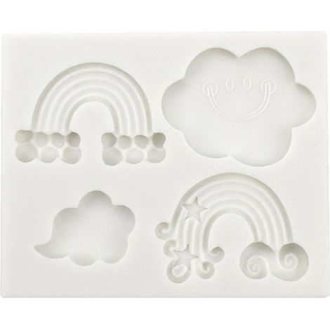 Moule en Silicone Arc-en-Ciel 3D pour Gâteau, Bordure Fondant et Chocolat (1/3)