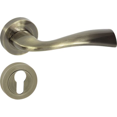 DOMINO Poignée de porte FLY R ECO M3 PZ Poignée avec plaque PZ pour cylindre profilé Bronze (1/5)
