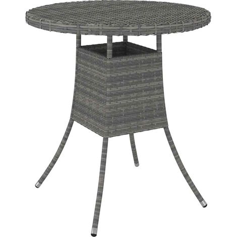 vidaXL Table de jardin Gris 70x70x73 cm Résine tressée (1/5)