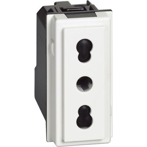 BTicino Living NOW Presa bipasso bianca 2P+T 10/16A 250Vac - KW4180