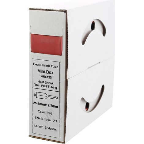 Offgridtec - Tubo termoretraibile da 5 m, 25,4 mm  12,7 mm, colore: Rosso (1/2)