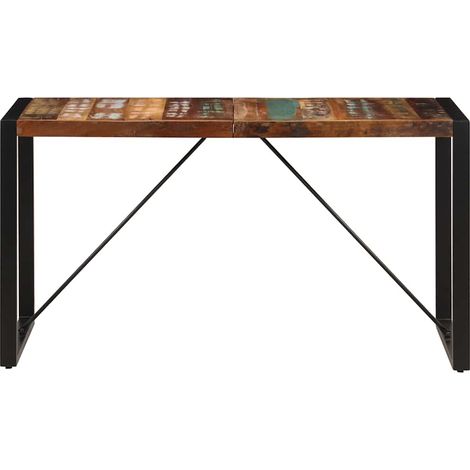 Table de salle à manger,Table à dîner 140x70x75cm Bois de récupération massif CWV85570 (1/5)