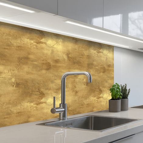 Kitchen Splashback Industrial - Texture - Gold 80x60 cm