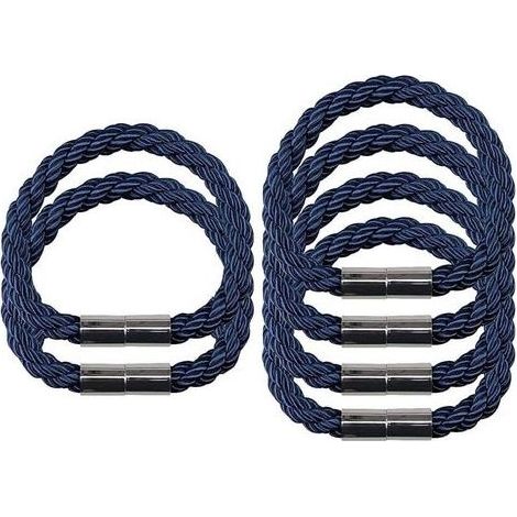 Lot de 6 embrasses de rideau magnétiques Drape Embrasses pratiques Décoratives Tissage Corde de rideau -rideau Bleu (1/5)