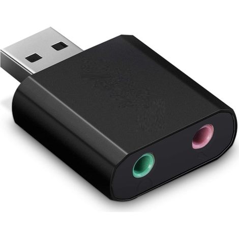 Adaptador USB tarjeta sonido microfono auricular  Negro (1/5)