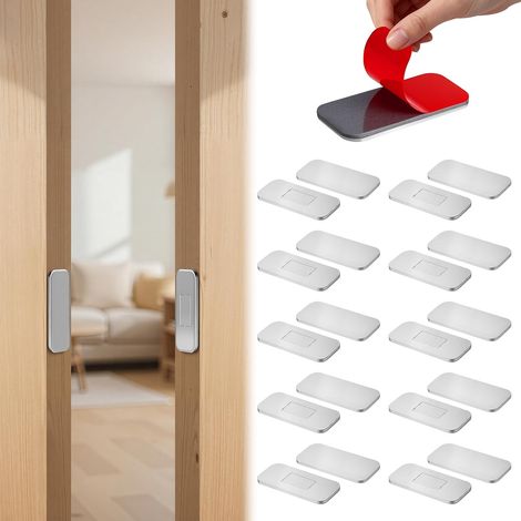 Lot de 10 aimants pour portes d'armoire, ultra fins, avec attraction extrêmement forte pour meubles, aimants puissants pour placard, tiroirs, ferme-portes (1/5)