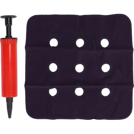 Coussin Gonflable Épais à Flocage Anti-Escarre Respirant Siège d'Air pour Voiture Bureau Fauteuil Roulant Bleu (1/5)