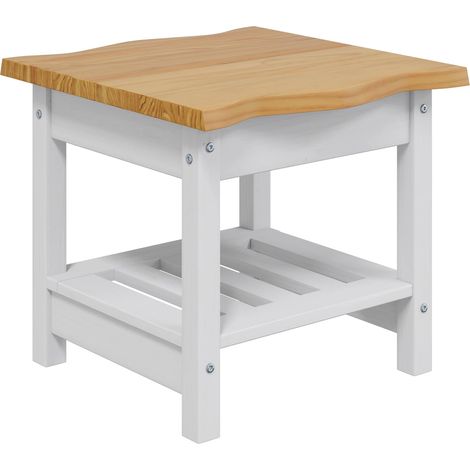 Beistelltisch EKAI Weiß 50 x 50 x 45,5 cm Massives Kiefernholz VidaXL