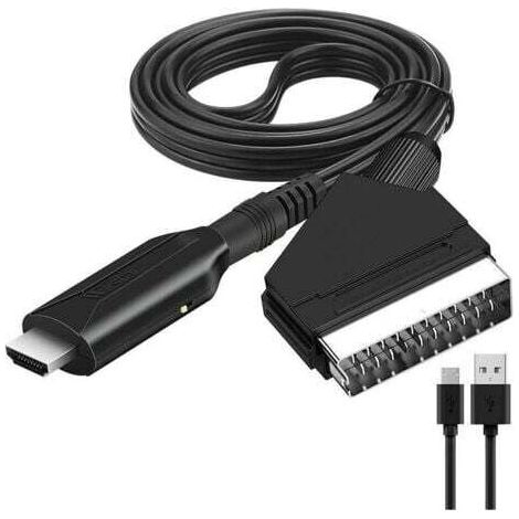 Câble SCART vers HDMI - Adaptateur SCART vers HDMI - Convertisseur audio vidéo tout-en-un SCART vers HDMI 1080p/720p (1/5)