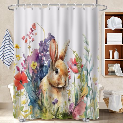 Rideau de bain imprimé polyester 180x180 déco d‘intérieur housse de baignoire pour salle de bain (1/5)