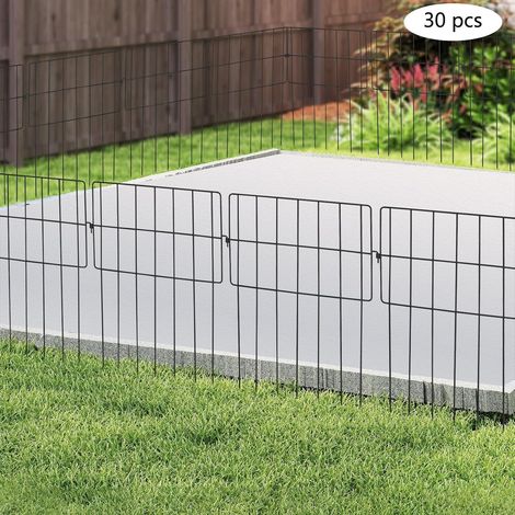 30 pieces garden fences, metal plug-in fence, garden fence, beautiful decorative fence made of iron, fence elements, decoration fence, flower bed edging, 33 x 43 cm, for gardens, yards, ponds (1/5)