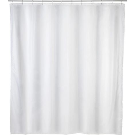 Wenko Tenda doccia monocolore, pellicola materiale sintetico, PEVA, 120 x 200 cm, Bianco (1/5)