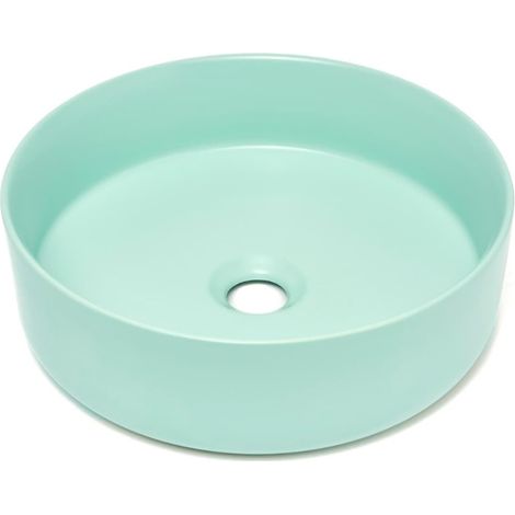 Swiss Aqua Technologies Lavabo freestanding rotondo Mood 36x36 cm senza foro per rubinetto o troppopieno, menta (SATM3636LMGM)