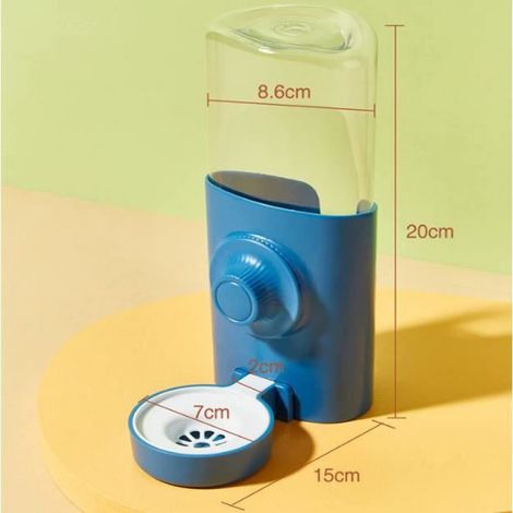 Distributeur Eau Lapin, 600ML Suspendue Abreuvoir Lapin Automatique Biberon Cochon d'Inde Anti-Goutte Biberon Hamster (Bleu) (1/4)