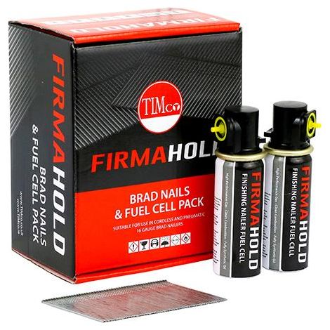 TIMco FirmaHold Straight 16g x 32mm Galv Brads Nail With Gas (1/4)