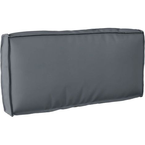 Coussin gris anthracite, mesurant 80 x 40 x 12 cm, en tissu Oxford. (1/5)