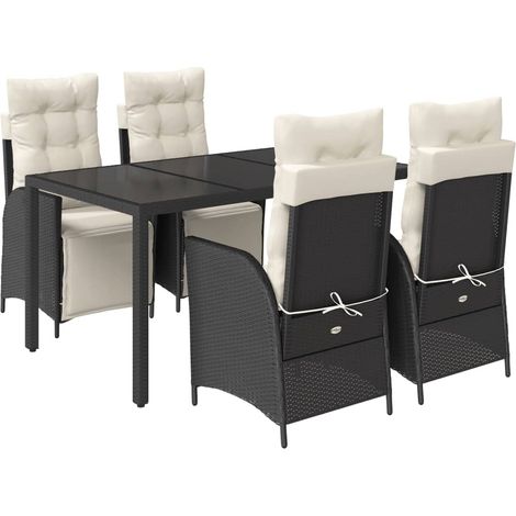 Maison Exclusive - Set de muebles jardín 5 pzas con cojines ratán (1/5)