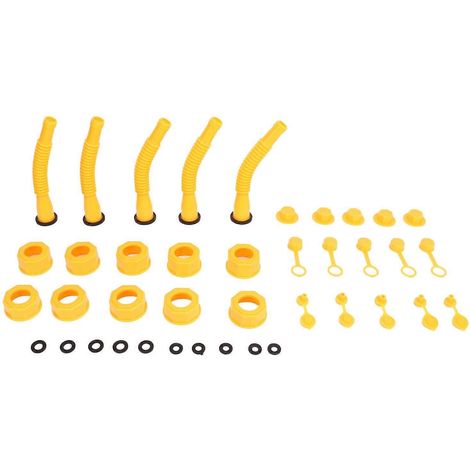 5er-Set Ersatzteile für Benzinkanister-Ausgießer, auslaufsicherer Benzinkanister-Ausgießer, Düsen-Entlüftungsring-Kappensatz für