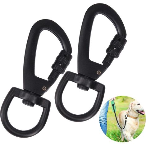 Lot de 2 mousquetons en alliage de zinc, à verrouillage automatique et pivotant 360°. (1/5)