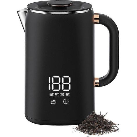 Elektrischer Wasserkocher, ideal zur Zubereitung von Tee und Kaffee, mit Digitalanzeige, Temperaturregelung und Doppelisolierung (USA). (1/5)