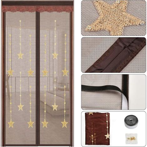 Moustiquaire magnétique pour fenêtre/porte-balcon 100x210cm – – Installation sans perçage, avec ruban adhésif –