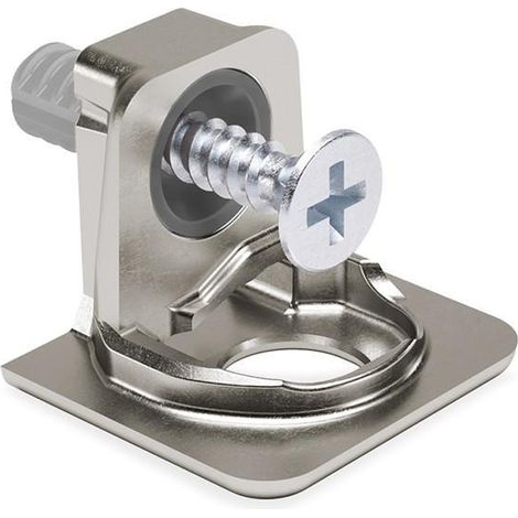 soporte de unión lateral con enclavamiento. y zamak. gris. con taco y tornillo - italiana ferramenta acabado niquel espesor 29 (1/2)