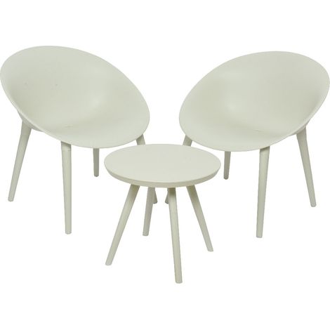Salon de jardin en plastique Marbella blanc - Jardideco (1/4)