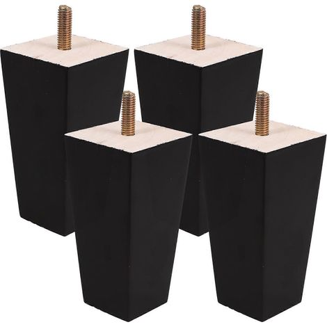 Ensemble de 4 pieds de meubles en bois, pieds de canapé, pieds de banc, pieds de table basse, pieds de coiffeuse, adaptés à la réparation de tables basses, coiffeuses, bureaux, armoires et bancs. (1/5)