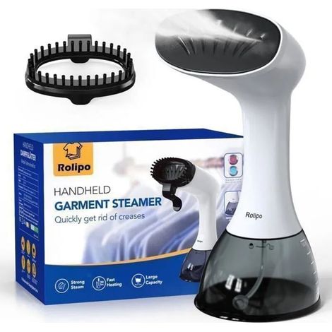 Défroisseur Vapeur,1640W Fer à repasser portable haute puissance pour la maison, le bureau, le voyage, réservoir d'eau de grande capacité de 400ML, Voyage Vapeur Steamer,Blanc (1/5)