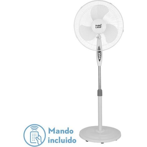 FABRILAMP Ventilateur De Pie Bise Blanc 3 Vel 45w Regx43x40cm Oscillant 3 pales blanches w/ Earthquake & Timer (1/2)