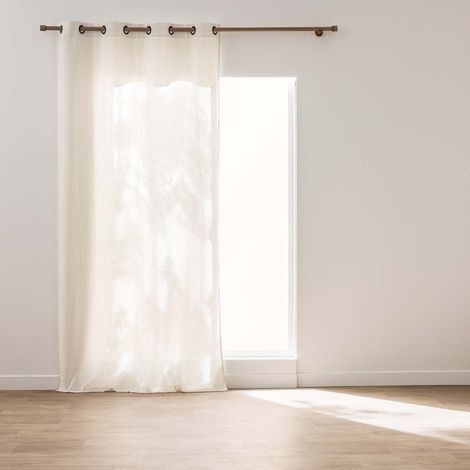 Rideau à Œillets Effet Lin "Cody" 140x260cm Naturel (1/5)