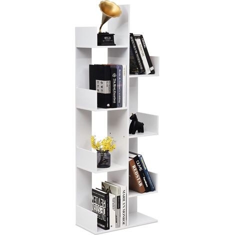 8 Tier Bookshelf Storage Display Floor Standing Bookcase Shelving Organizer Home (1/5)