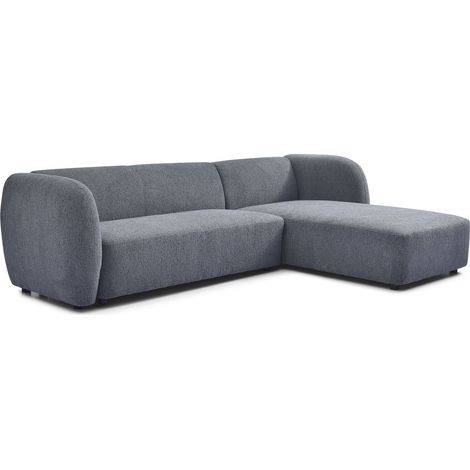 Canapé d'angle réversible moderne Larry Tissu bouclette Gris