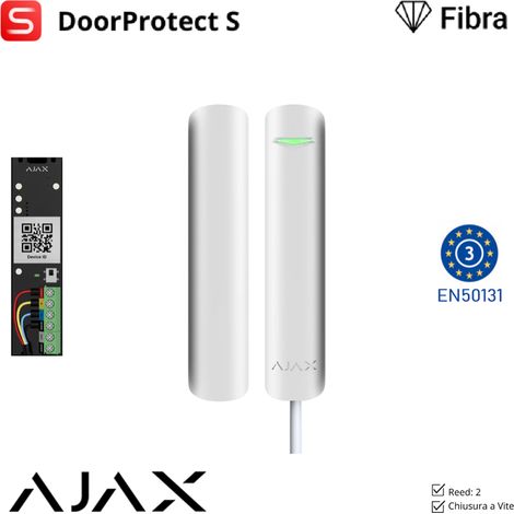 143556 - Superior - Superior DoorProtect G3 Fibra - Detector cableado de apertura, impactos e inclinación Grade 3 - color white - Ajax seguridad profesional