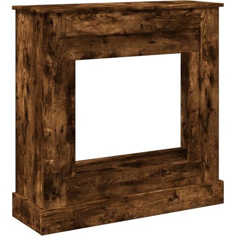 Manteau de cheminée en chêne fumé, 90 x 30 x 90 cm, bois d'ingénierie (1/5)