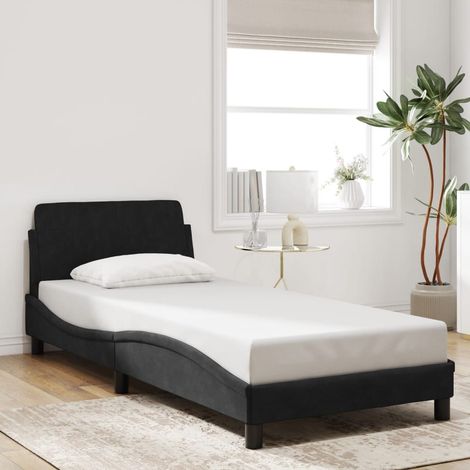 Estructura de cama con cabecero Dover terciopelo negro 80x200 cm vidaXL (1/5)