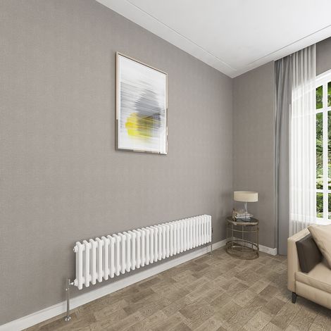 SKY Bathroom 3 Column White 300x1460mm Traditional Cast Iron Style Radiator (1/5)