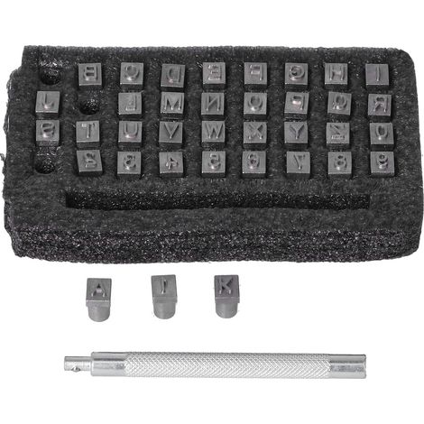 Kit de 37 outils de perforation alphabet pour une impression rapide et nette, facile à utiliser, idéal pour le bricolage et la maison. (1/5)