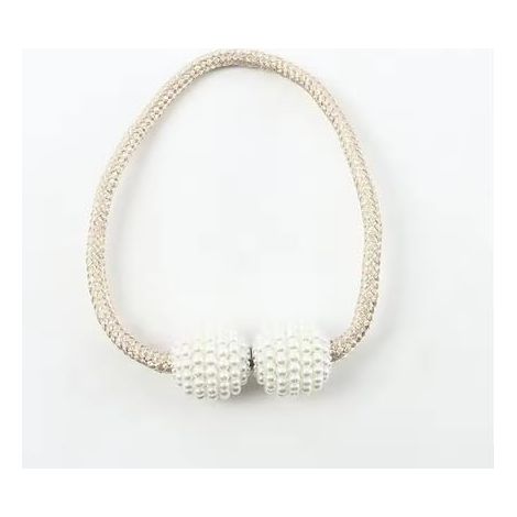 Embrasses magnétiques perles décoratives, clips aimantés blanc/beige
