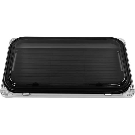 Fenêtre extérieure à ouverture par poussée pour camping-car 900 x 500 mm, double couche, résistante aux UV, angle d'ouverture de 75°, avec moustiquaire et rideau d'intimité. (1/5)