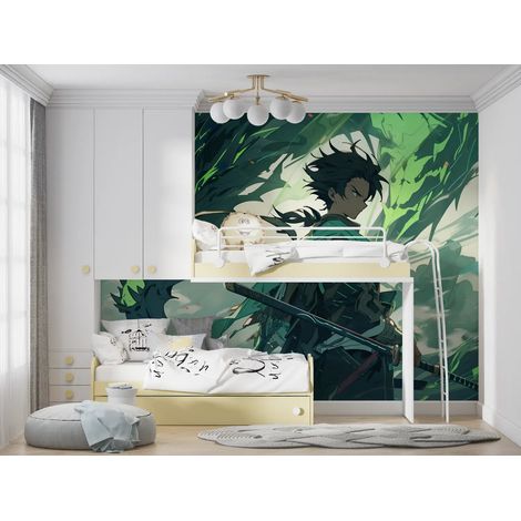 Papier peint fantastique guerrier et dragon vert 1 - 500 x 270 cm (1/2)