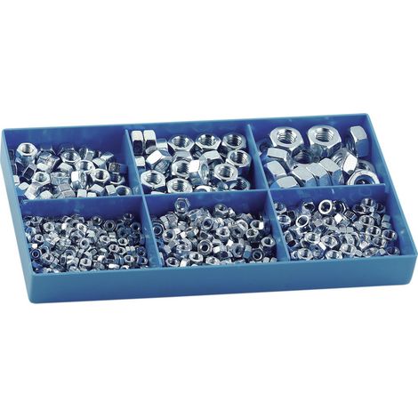 838796 Muttern-Sortiment M3 - M10 DIN 934 Stahl verzinkt 615 Teile