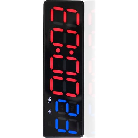 Grande horloge LED numérique surdimensionnée LED Gym Workout Interval Timer Training Fitness Chronomètre Minuterie Horloge avec batterie et aimant Étagère ou support mural ( Color : Blue and Red , Siz (1/5)