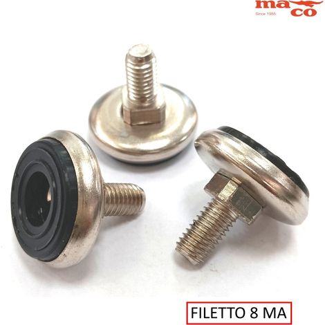 PIEDINO REGOLABILE DIAM. 30 FILETTO 8 MA CROMATO
