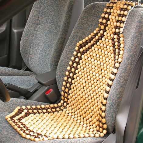 Coussin de voiture en billes de bois – Universel 137x43cm – Effet de ventilation et massage – Coloris camel/noir – Carpoint